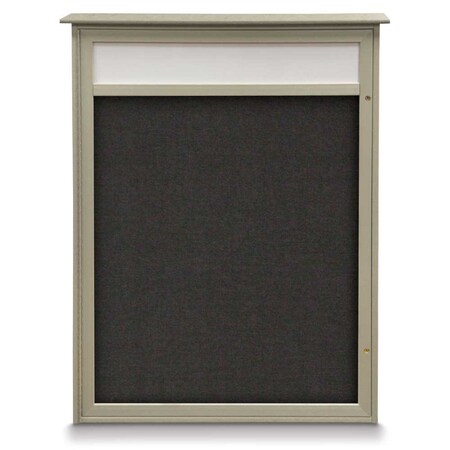 United Visual Products Double Door Enclosed Indoor Letterboard UV1142H-SATIN-BLACK
